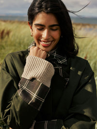 Khaki Tartan Trim Country Jacket