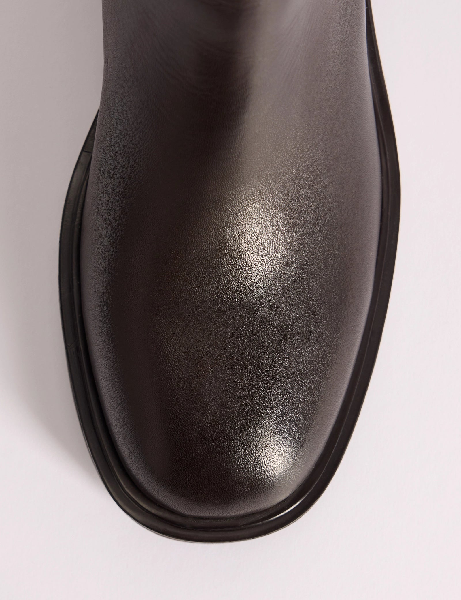 Mahogany Brown Leather Knee High Boots
