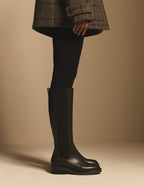 Mahogany Brown Leather Knee High Boots