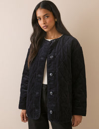 Navy Quilted Cord Jacket