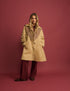 Camel Contrast Hood Trench Coat