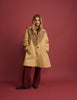 Camel Contrast Hood Trench Coat