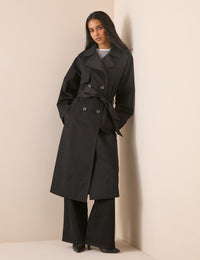 Black Double-Breasted Trench Coat