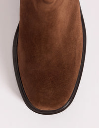 Chocolate Brown Suede Chelsea Boots