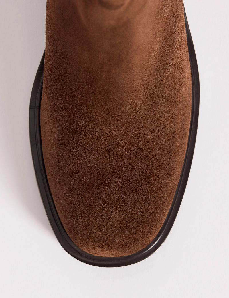 Chocolate Brown Suede Chelsea Boots
