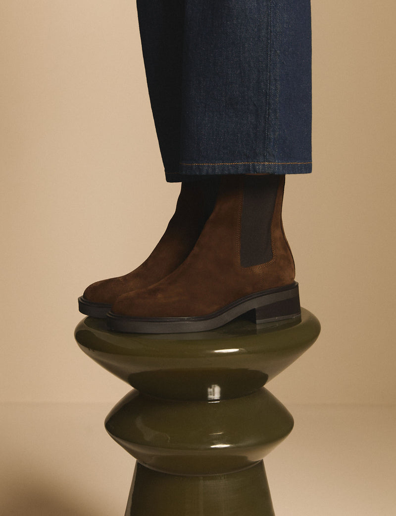 Chocolate Brown Suede Chelsea Boot