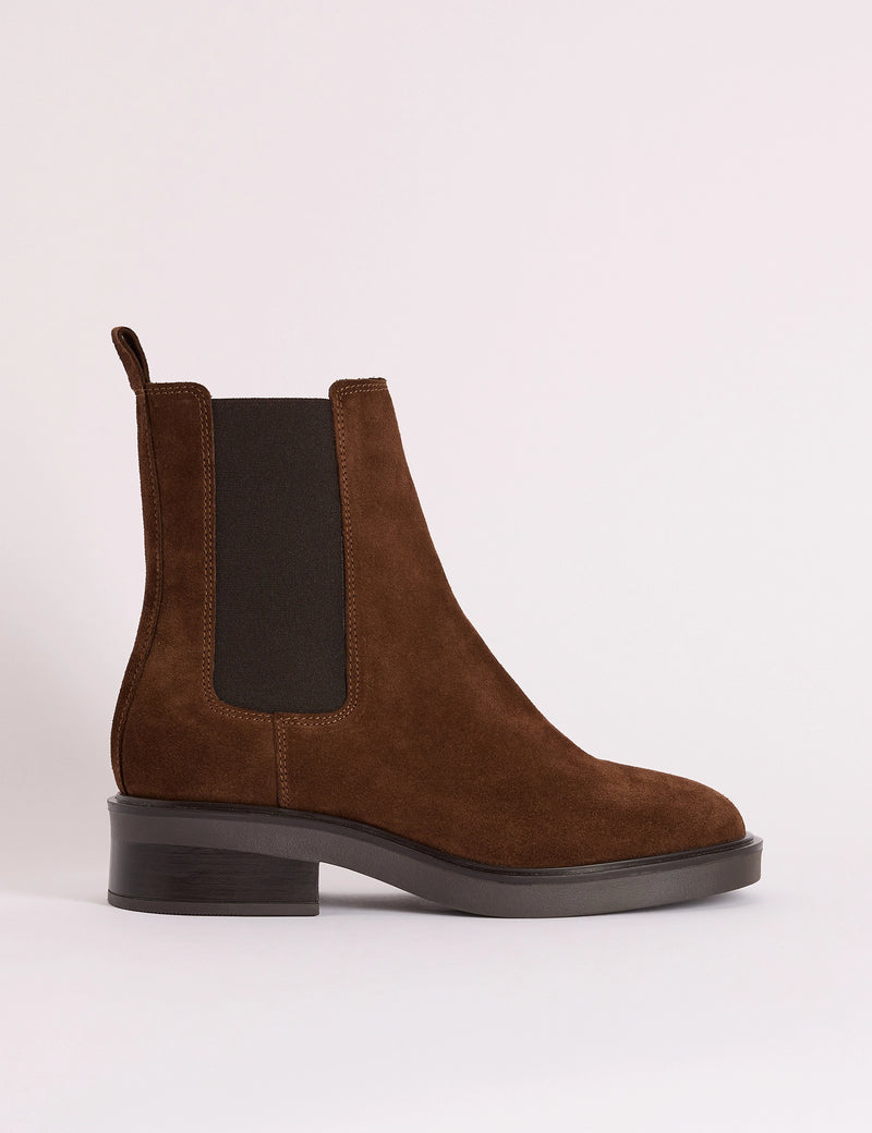 Chocolate Brown Suede Chelsea Boots