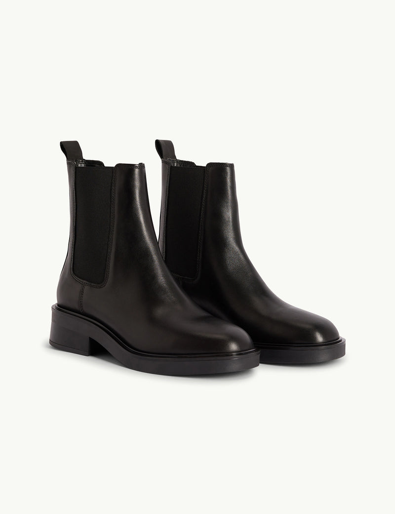 Black Leather Chelsea Boot