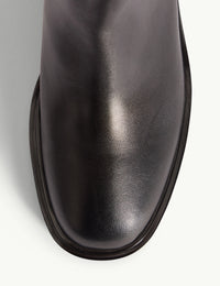 Black Leather Chelsea Boot