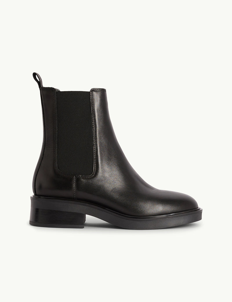 Black Leather Chelsea Boot