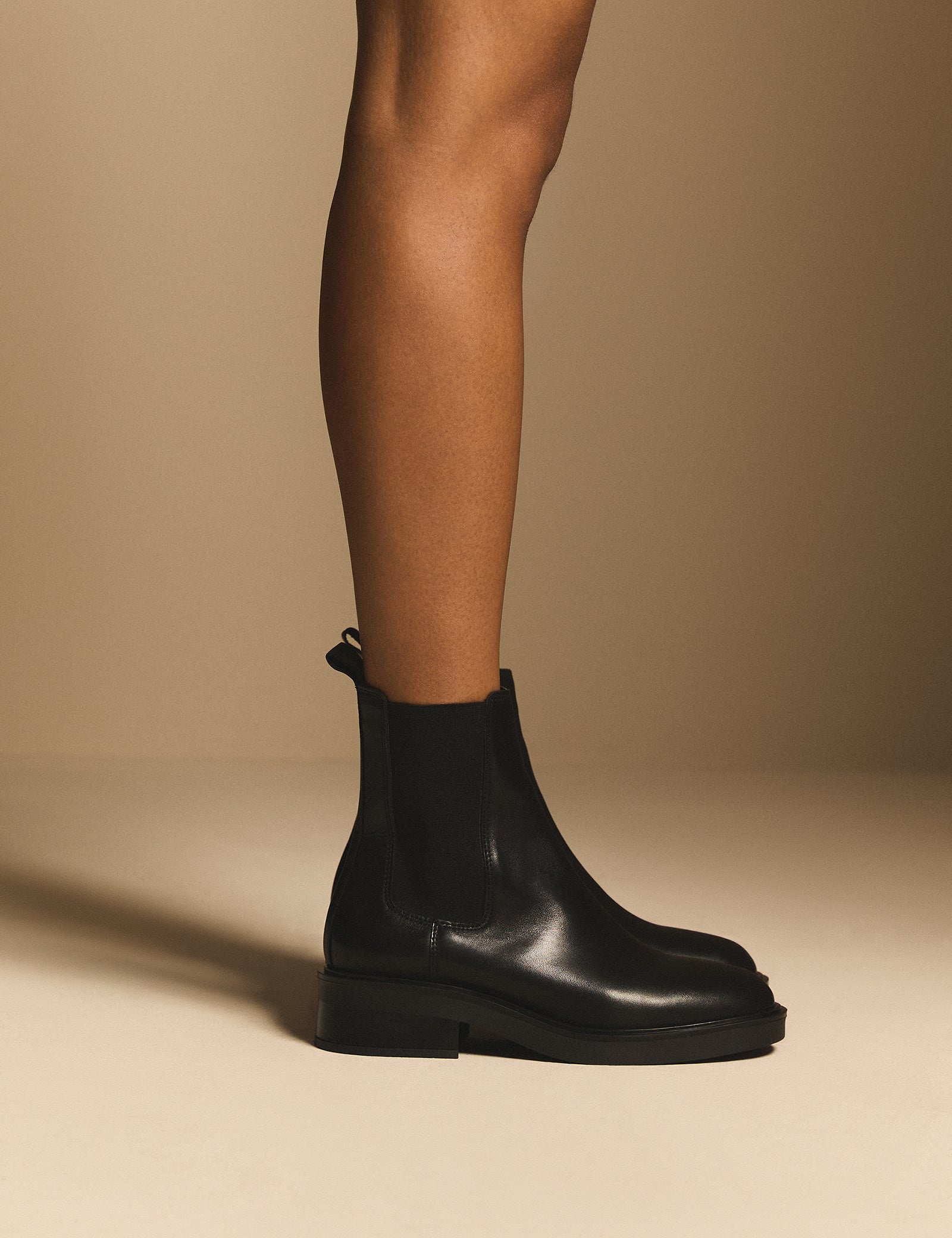 Black Leather Chelsea Boot