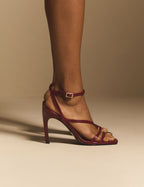 Red Leather Strappy Heel