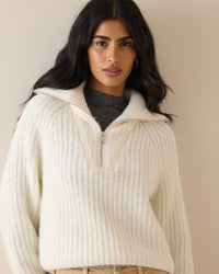 White Chunky Knitted Jumper