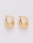 Gold Plated Chunky Sculptural Hoop Earrings