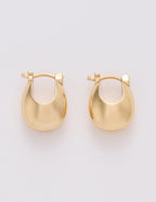 Gold Plated Chunky Sculptural Hoop Earrings