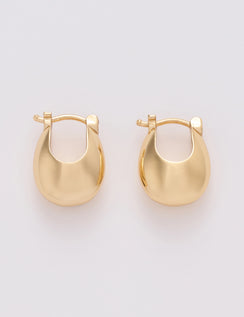 Gold Plated Chunky Sculptural Hoop Earrings