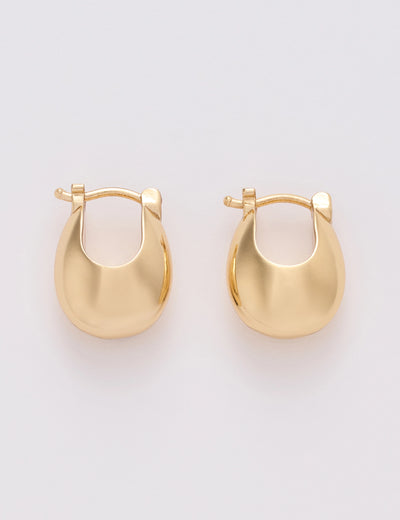Gold Plated Chunky Sculptural Hoop Earrings