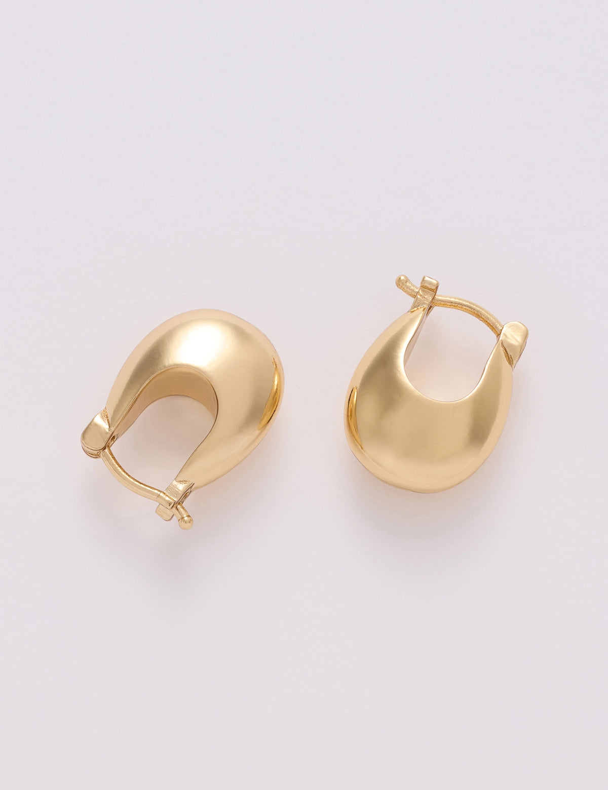 Gold Plated Chunky Sculptural Hoop Earrings