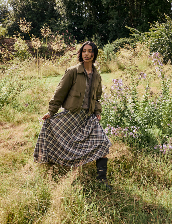 Khaki Collared Bomber Jacket