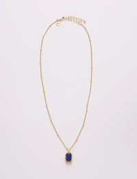 Gold Plated Lapis Lazuli Pendent Necklace