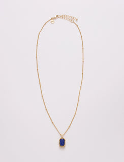 Gold Plated Lapis Lazuli Pendent Necklace