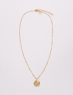 Gold Plated Ripple Pendant Dainty Necklace
