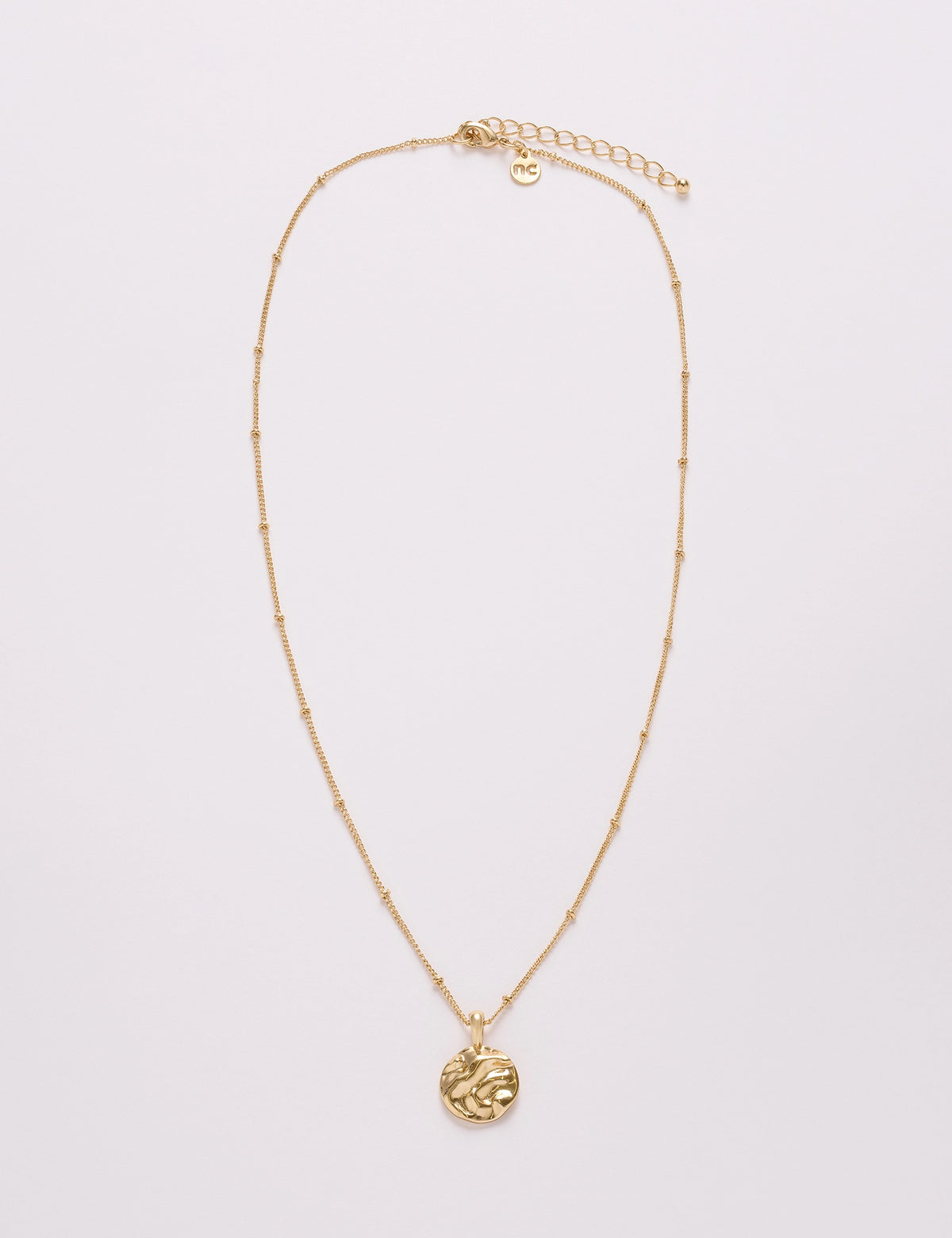 Gold Plated Ripple Pendant Dainty Necklace