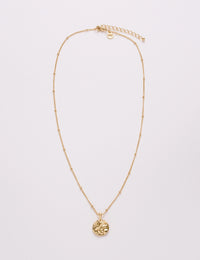 Gold Plated Ripple Pendant Dainty Necklace