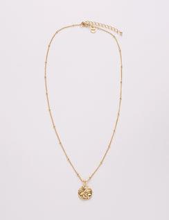 Gold Plated Ripple Pendant Dainty Necklace