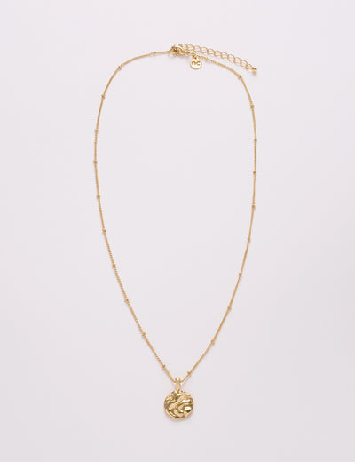 Gold Plated Ripple Pendant Dainty Necklace
