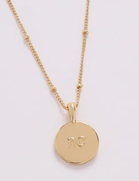 Gold Plated Ripple Pendant Dainty Necklace