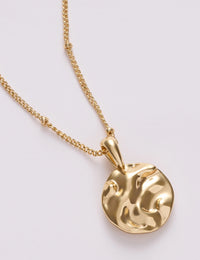 Gold Plated Ripple Pendant Dainty Necklace