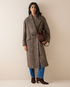 Brown Herringbone Relaxed Coat
