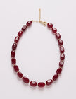 Gold Plated Ruby Quartz Beaded Necklace