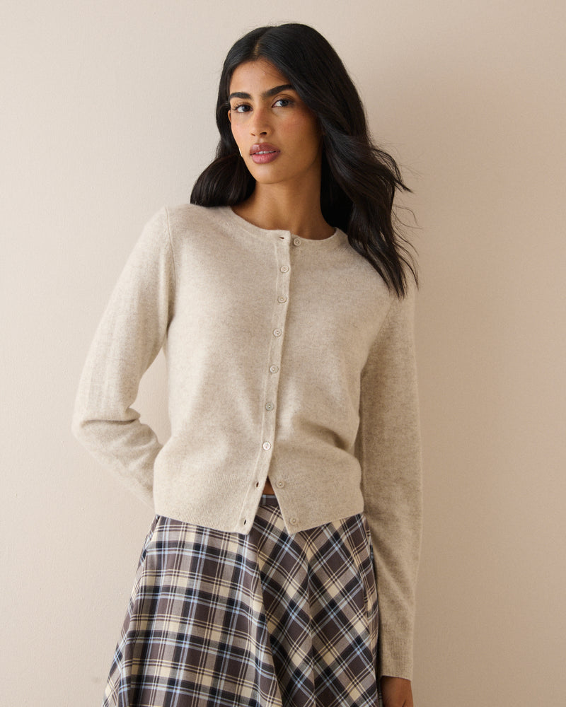 Oatmeal Cashmere Cardigan