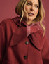 Red Tie Neck Wool-Blend Jacket