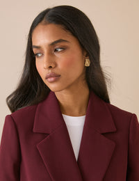 Burgundy Double Breasted Alicia Blazer