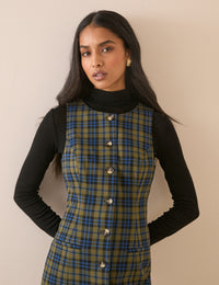 Blue and Green Check Ellie Mini Dress