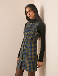 Blue and Green Check Ellie Mini Dress