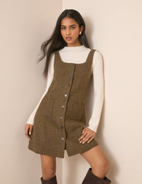 Heritage Check Wool-Blend Mini Shift Dress