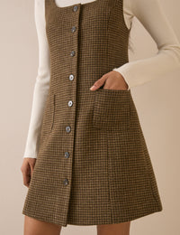 Heritage Check Wool-Blend Mini Shift Dress