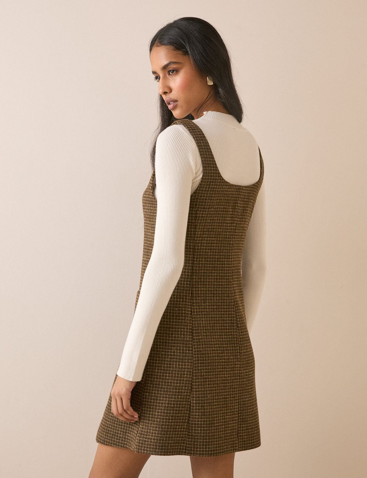 Heritage Check Wool-Blend Mini Shift Dress