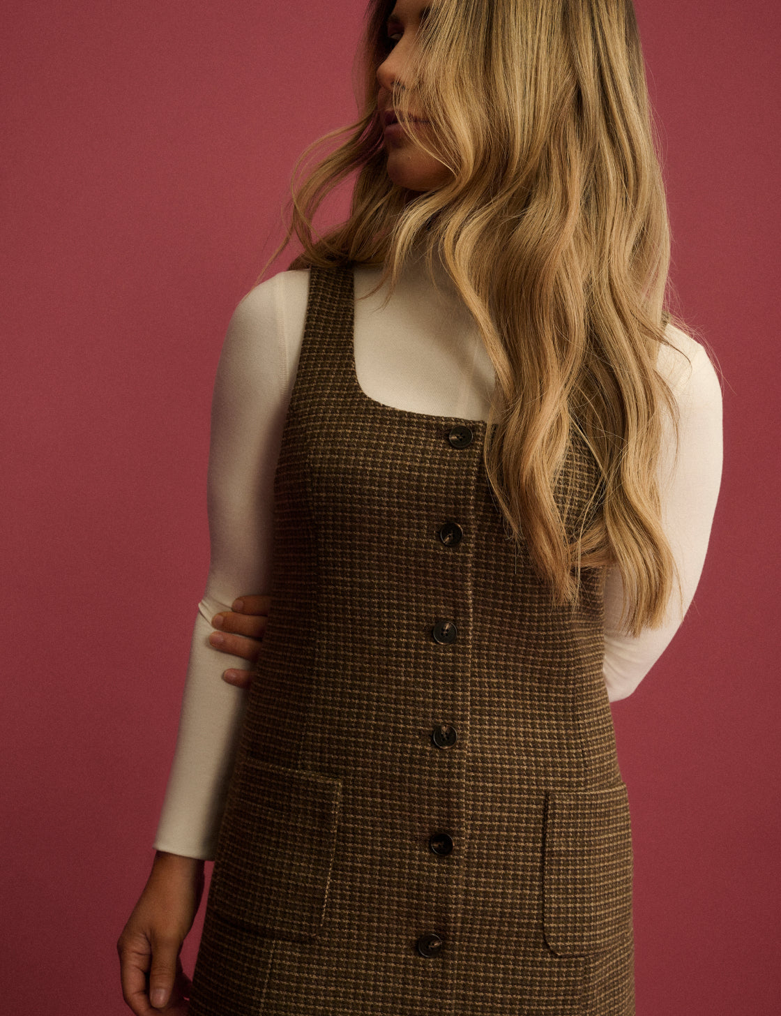 Heritage Check Wool-Blend Mini Shift Dress