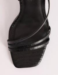 Black Leather Strappy Heel