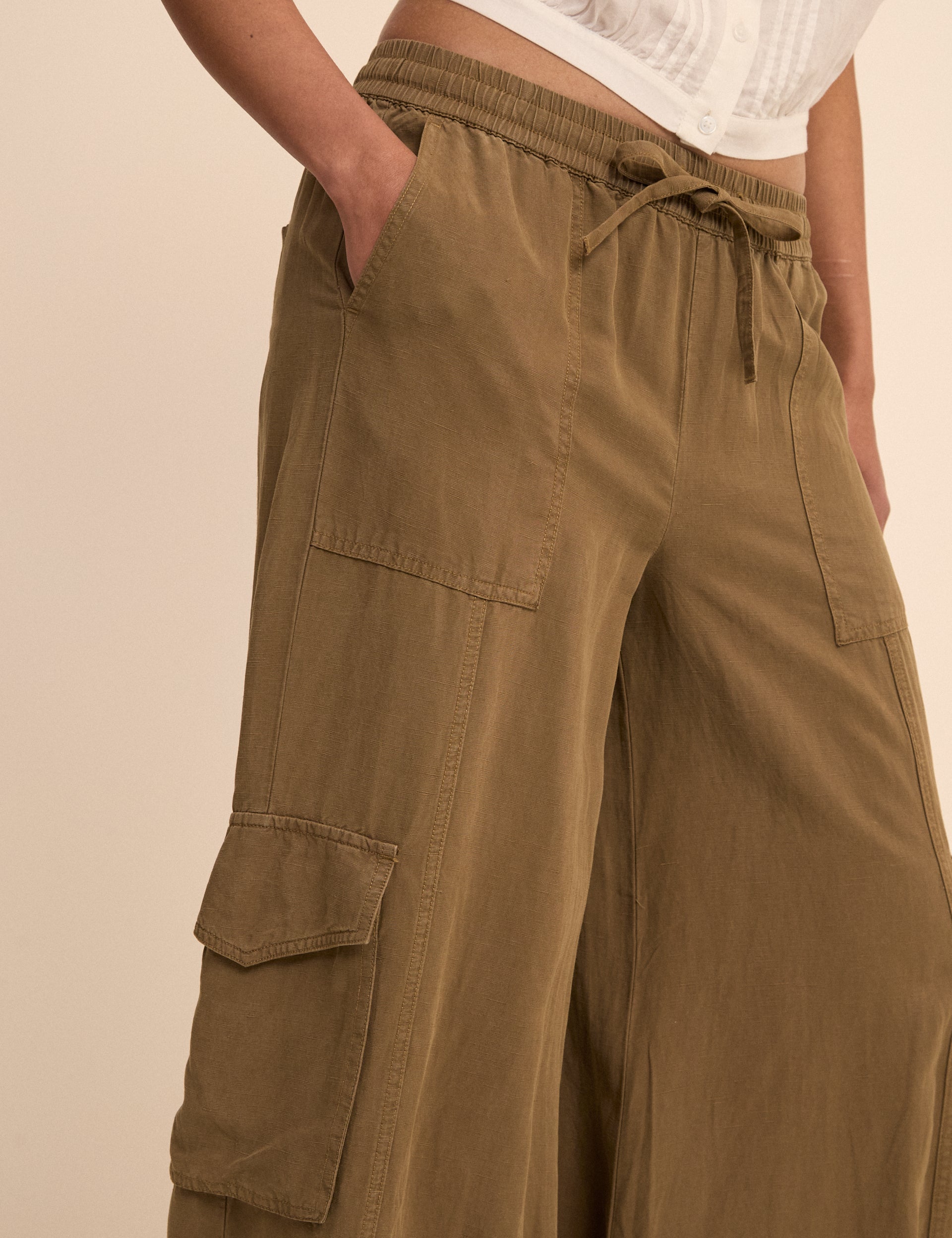 Khaki Utility Balloon Trousers