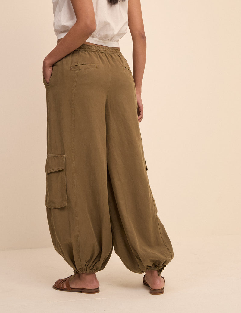 Khaki Utility Balloon Trousers
