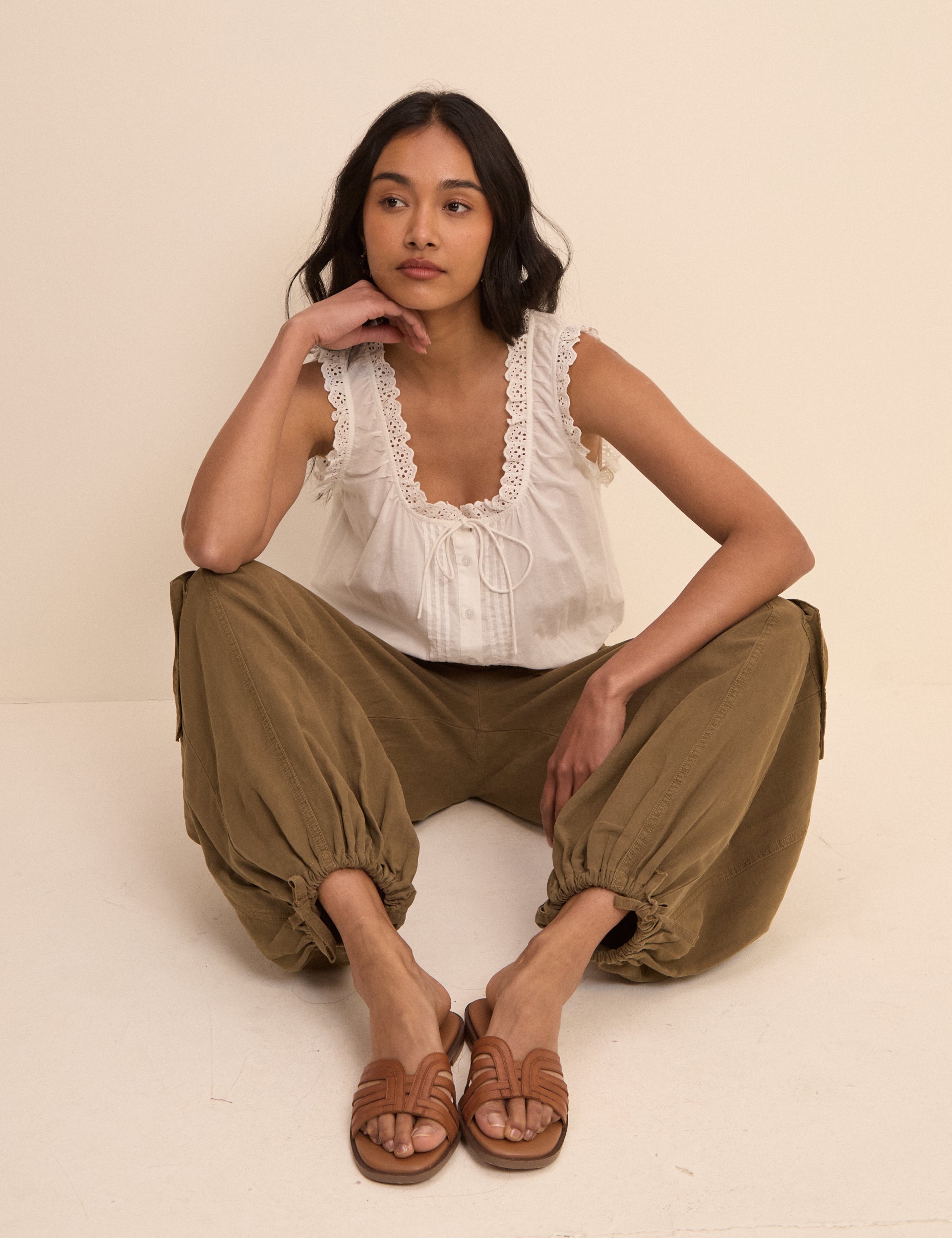 Khaki Utility Balloon Trousers