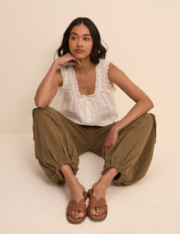 Khaki Utility Balloon Trousers