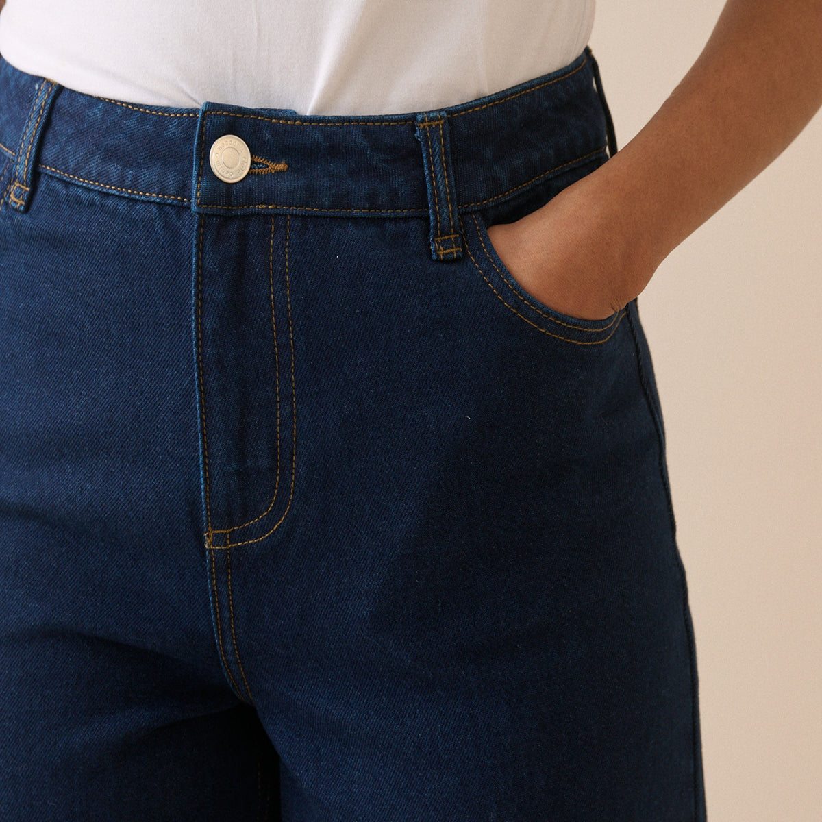 Dark Blue Denim Putney Barrel Leg Jeans