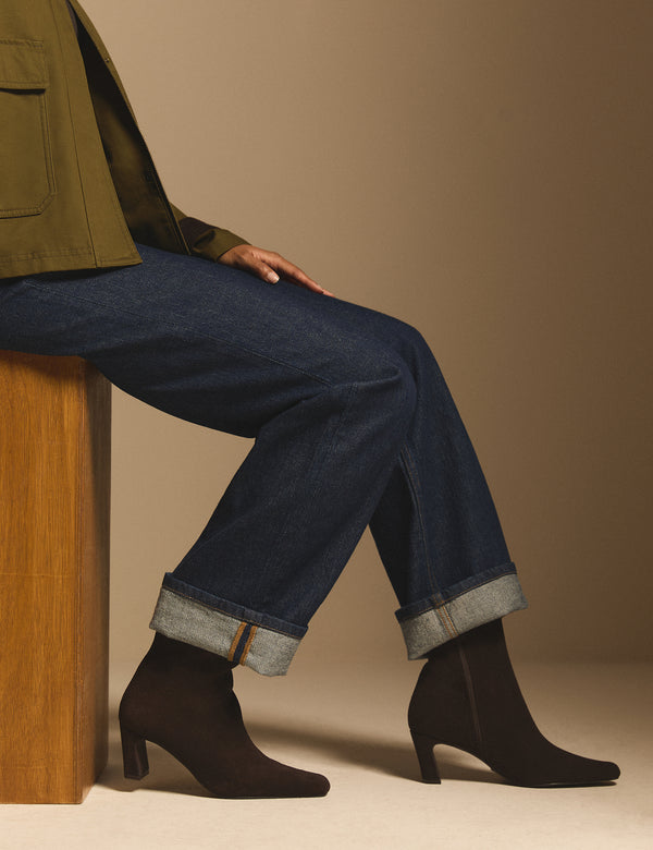 Chocolate Brown Suede Ottilie Ankle Boot